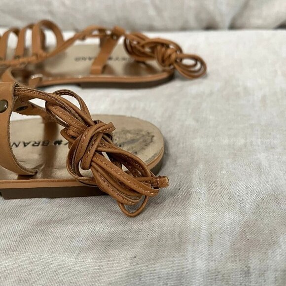 NWOT LUCKY BRAND BROWN LEATHER GLADIATOR GREEK LACE UP FLAT SANDALS - 10 (40) - Picture 9 of 11